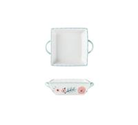 Plats de cuisson Plat de cuisson carré Double oreille, bol riz, assiette alimentaire occidentale domestique, four plats spéciaux, légumes(Green)