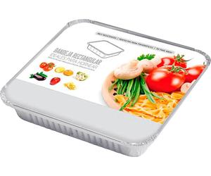 Plats de service, aluminium durable, polyvalent pour cuisiner et servir, 24.5X24.5X5.7Cm, 8 sets
