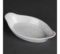 Plats ovales à oreilles blancs 204 x118mm olympia G