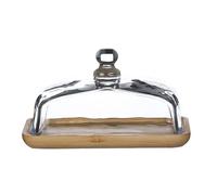 Platters beurrier verre bois couvercle confiseries pâtisseries fruits dessert bambou