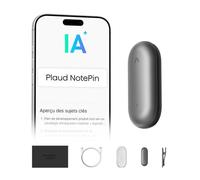 Plaud NotePin Enregistreur Vocal IA - Transcription & Résumé - Contrôle par Application - 112 Langues - 64 Go - Gris cosmique