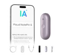 Plaud NotePin S Enregistreur Vocal IA avec Bouton Tactile Dictaphone Violet | Prise de Notes IA avec Transcription Résumé IA et Teams Dictaphone Numérique pour Réunions Interviews avec 4 Accessoires