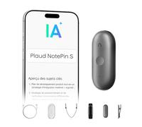Plaud NotePin S Enregistreur Vocal IA avec Bouton Tactile Prise de Notes IA Transcription Résumé IA et Team Plan Dictaphone Enregistreur Numérique pour Réunions Interviews avec 4 Accessoires Gris