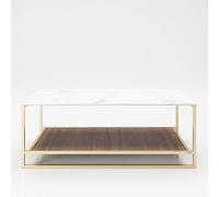 PLAYBOY 215802NBW Olivia Table Basse de Stockage avec 2 étagères, décor Noyer