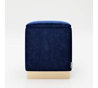 PLAYBOY cm 677205BL Pouf avec Le Stockage et Le Pied de l'or, Bleu, 35 x 44 x 35 cm
