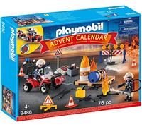 Playmobil Calendrier de l'Avent Pompiers Incendie Chantier, Coloré, Taille Unique