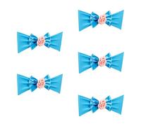PLCPDM 5 pièces élastique Chaise nœud Papillon Cravate avec Fleur de Rose Artificielle Chaise Bande Ceinture pour réception de Mariage Banquet décorations Band Bowknot Tie
