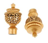 Pleayietoopiatiey 1 paire d'embouts de tringle décoratifs rétro pour rideaux - 28 mm - Doré