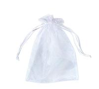 PLECUPE Lot de 100 sacs en organza avec cordon de serrage, 16 x 22 cm, couleur pure, transparent, lavande, fleurs séchées - Blanc