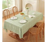Plenmor Nappe Carrée Vert 150 x 150 cm, Nappe Lin Nappes Tissu pour Salle à Manger,Exterieur,Picnic,Anniversaire,Automne,Noel,Halloween