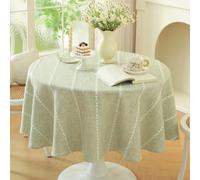 Plenmor Nappe Ronde 150x150 cm Vert Nappe Lin Nappes Tissu | Nappe Vert pour Salle à Manger, Exterieur, Picnic, Anniversaire, Automne, Noel