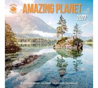 Plenty Gifts Calendrier 2027 - Calendrier mural Amazing Planet - Calendrier mensuel - 16 mois - 30 x 30 cm