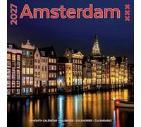 Plenty Gifts Calendrier 2027 - Calendrier mural Amsterdam - Calendrier mensuel - 16 mois - 30 x 30 cm