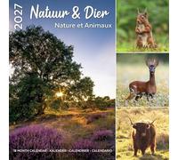 Plenty Gifts Calendrier 2027 - Calendrier mural Nature et Animaux - Calendrier mensuel - 16 mois - 30 x 30 cm