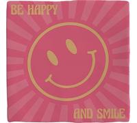 Plenty Gifts Plaque personnalisée - Be Happy and Smile - Carreau décoratif avec Message Positif - Inscription en Anglais - 15x15cm