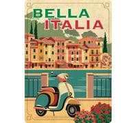 Plenty Gifts Plaque personnalisée - Bella Italia - Plaque Murale décorative Italienne - 14,8x21cm