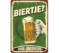 Plenty Gifts Plaque personnalisée - Biertje - Plaque Murale décorative en métal - Version néerlandaise - 14,8x21cm