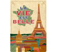 Plenty Gifts Plaque personnalisée - La Vie Est Belle - décoration Murale en métal - 14,8x21cm