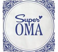 Plenty Gifts Plaque personnalisée - Super Oma - Carreau décoratif pour Grand-mère - Inscription en néerlandais - 15x15cm