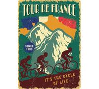 Plenty Gifts Plaque personnalisée - Tour de France - décoration Murale Cyclisme - 14,8x21cm