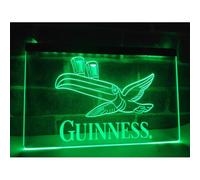 Plexi Publicitaire Biere Guinness Toucan Led Vert 30x20cm Irlande Deco Bar