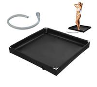 Pliable Base De Douche, 80x80x10cm Base De Tente De Douche Pliablek, Grand Receveur De Douche Portable avec Drain, De Camping pour Camping, Plage, Extérieur