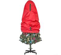Pliable pour arbre Noël 3FT 4FT 5FT 9FT Compact Pliable pour(Red 3FT) | Tissu Oxford 210D argenté, imperméable, pour anti- pour poussière, protège contre l'humidité, longue durée