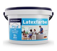Plid Peinture au Latex 5L Blanc Mat - Peinture intérieure mur & plafond, lavable et résistante, haute couvrance, pour cuisine, salle de bain & couloir - env. 30m²