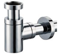 Plieger siphon gobelet design raccourci rond 5/4 avec tube mural 30 cm et rosace inox 0520070