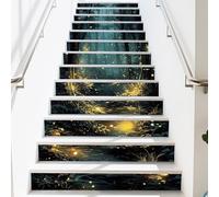 PLIGREAT 15 bande D'Autocollants pour Escalier de la Forêt Mystérieuse Autocollants pour Contremarches D'Escalier à Faire Soi Même 18x100cm Vinyle Auto Adhésif Décoration Murale Créative