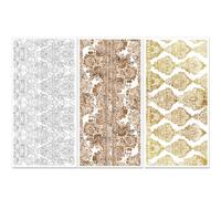 PLIGREAT 3 feuilles Vintage Rub sur les transferts pour l’artisanat motif dentelle meubles Transfert Stickers Style rétro Rub sur autocollants pour armoire verre porcelaine bricolage décor