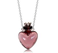 PLIGREAT Colliers de Flacons de Parfum en Forme de Cœur Collier Urne pour Femme Pendentif Commémoratif Breloque Bouteille en Forme de Cœur Diffuseur D'Huiles Essentielles Collier pour Bijoux Cendres