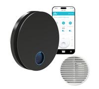 plikc - Aspirateur mural WIFI avec aspiration axiale série Ario W avec capteur d'humidité et minuterie - 100% Made in Italy + grille murale (or Ø 118, noir)