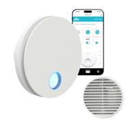 plikc - Ventilateur mural WIFI avec aspiration axiale série Ario W avec capteur d'humidité et minuterie - 100% Made in Italy + grille murale (or Ø 98, blanc)