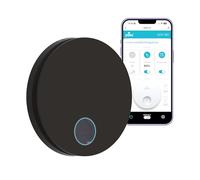 plikc Ventilateur mural WiFi avec aspiration axiale série Ario W, avec capteur d'humidité et minuterie, 100% fabriqué en Italie (diamètre 100 noir)