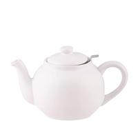 PLINT Simple & Stylish Ceramic Teapot, Globe Teapot with Stainless Steel Strainer for 6-8 cups, 1500 ml Ceramic, Flowering Tea Pot, TeaPot for Blooming Tea, White