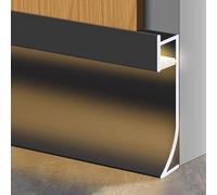 Plinthe à DEL noire en aluminium - Plinthe encastrée pour cuisine, cabine et couloir, bande lumineuse LED de 17 m / 55.8ft pour décoration d'intérieur moderne