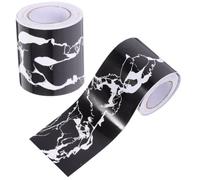 Plinthe Adhésive Flexible Motif Marbre Noir 2 Rouleaux, en PVC | Décor Élégant pour Chambre, Balcon et Couloir, Pose Facile, Découpe Simple, Adhérence Pratique