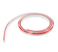 Plinthe autocollante en PVC 3D 1 m ignifuge avec gaufrage pour décoration murale, cadre de porte et finition de sol en rouge foncé ligné doré (blanc)