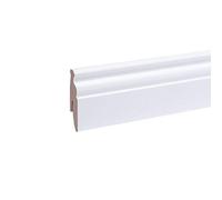 Plinthe blanche - Profil Berlin 60 x 20 x 2600 mm MDF - Plinthe blanche | Cœur en MDF stable | Plinthe avec passe-câbles intégré + fraise à clips.