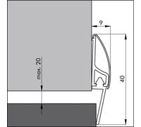 Plinthe en applique à lèvre de bas de porte type PDS - Inox ELLEN