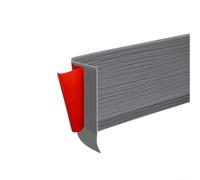 Plinthe en plastique de 3 mètres à décoller et facile à installer (gris) | Décollez et appliquez, pas de clous ou de vis nécessaires, gagnez du temps, finition propre, conviviale