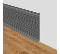 Plinthe souple autoadhésive moulure murale 10cm de large adhesive plinthe murale en PVC décorative pour mur et sol (Grain de bois gris foncé, 10cm×6m)