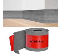 Plinthe Souple Autoadhésive, Plinthe Adhesive en PVC, 10M Grain de Bois Gris Plinthe Cuisine, 8cm de Large, Bande Décorative Flexible, Plinthe Autoadhésive pour Cuisines, Salles de Bains et Salons