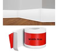 Plinthe Souple Autoadhésive, Plinthe Adhesive en PVC, 3.0M Blanc Plinthe Cuisine, 8cm de Large, Bande Décorative Flexible, Plinthe Autoadhésive pour Cuisines, Salles de Bains et Salons