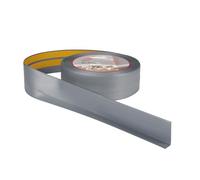 Plinthe souple autoadhésive PVC 50x20 mm - 25 mètre, Plinthe autocollante flexible - pliable, Plinthe souple premium pour revêtement de sol, Montage facile, Argenté