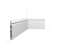 Orac Decor Plinthe SX206 – 2000×180×18 mm – Polystyrène extrudé HDPS lisse, passage câble prétraité
