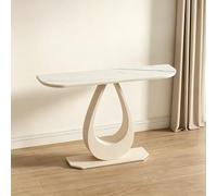 Pllrbvshs Console Table Moderne Cadre Fer Forge Plateau Effet Marbre pour Entrée, Salon et Couloir Table Basse Derrière Canapé Étroite Décoration.(White,90x30x80cm/35.4x11.8x31.5in)