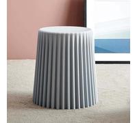 Pllrbvshs Tabouret Rond empilable en Plastique à Motif ondulé, Tabouret de Maquillage Multifonction, Table Basse et Table d'appoint décorative pour Salon et Salle de Maquillage.(Gray)