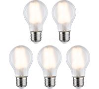 Paulmann 29090 Filament 230V LED poirette E27 pack de 5 5x7W 5x806lm 60 mm Dépoli Verre 2700K - Blanc chaud